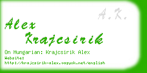 alex krajcsirik business card